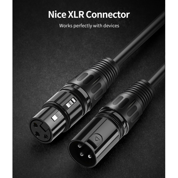 Alternative view of CABLETIME καλώδιο μικροφώνου XLR AV350-11B24, 3-pin, 24AWG, 10m, μαύρο