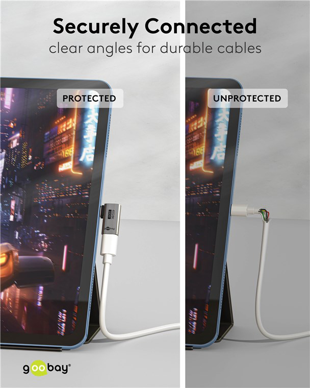 GOOBAY αντάπτορας USB-C 74441, γωνιακός 90°, USB4, 240W, 40Gbps, 8K, γκρι - Image 3