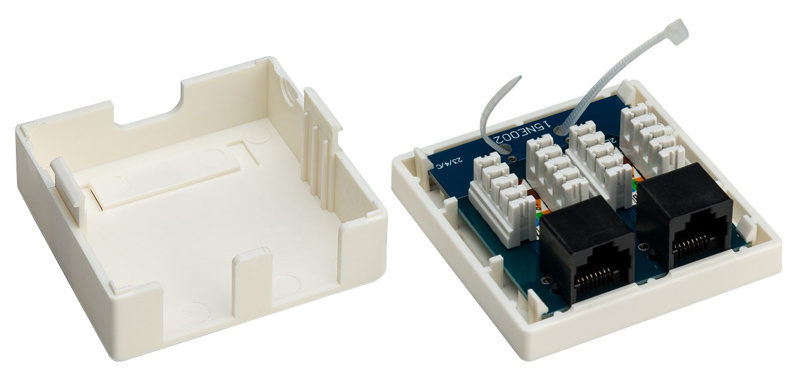 GOOBAY επιτοίχια πρίζα δικτύου 77633, 2 θύρες RJ45, CAT 6 UTP, λευκή - Image 2