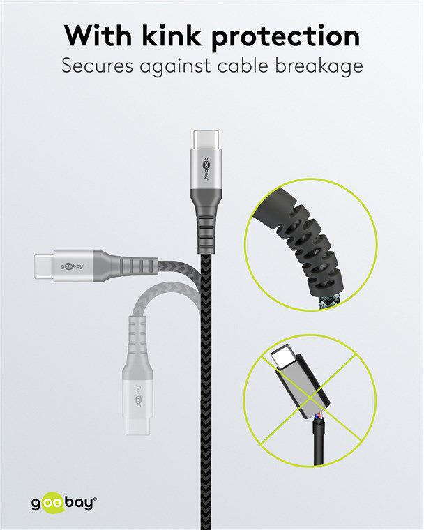 GOOBAY καλώδιο USB-C 79559, 60W, 480Mbps, 0.15m, μαύρο - Image 3