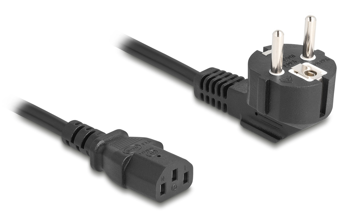 DELOCK καλώδιο τροφοδοσίας 81567, 3x 1.00mm², 2m, μαύρο