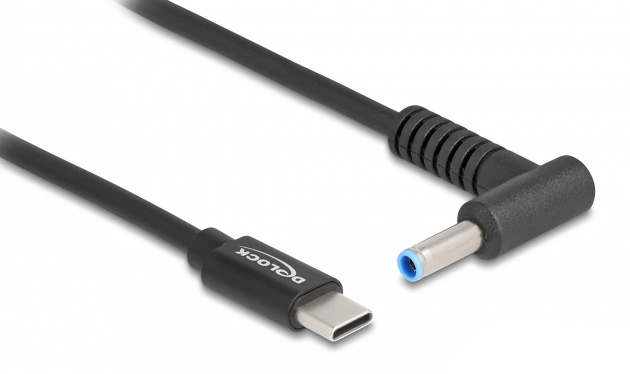 DELOCK καλώδιο τροφοδοσίας laptop 87971, USB-C σε HP 4.5x3.0mm, 1.5m, μαύρο