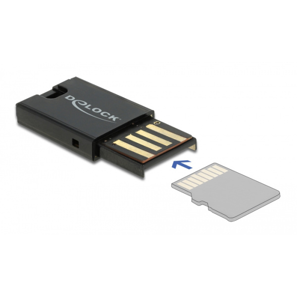 Alternative view of DELOCK USB card reader 91603 για κάρτες μνήμης micro SD, μαύρο