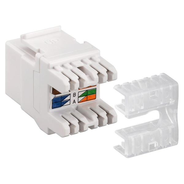 Alternative view of GOOBAY Keystone module RJ45 CAT 6 95740, UTP, 250MHz, λευκό
