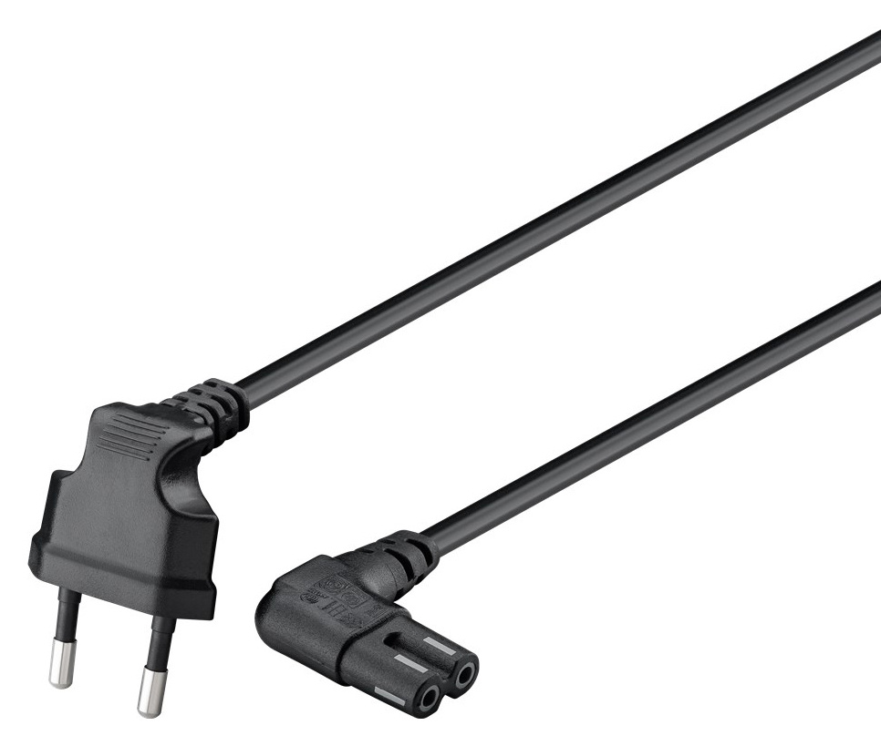 GOOBAY καλώδιο τροφοδοσίας Euro 97354, γωνιακό, 2x0.75 mm², 3m, μαύρο - Image 3