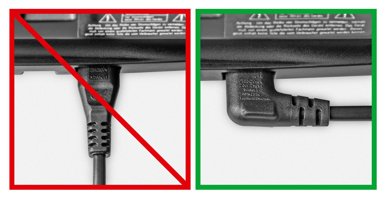 GOOBAY καλώδιο τροφοδοσίας Euro 97354, γωνιακό, 2x0.75 mm², 3m, μαύρο - Image 2