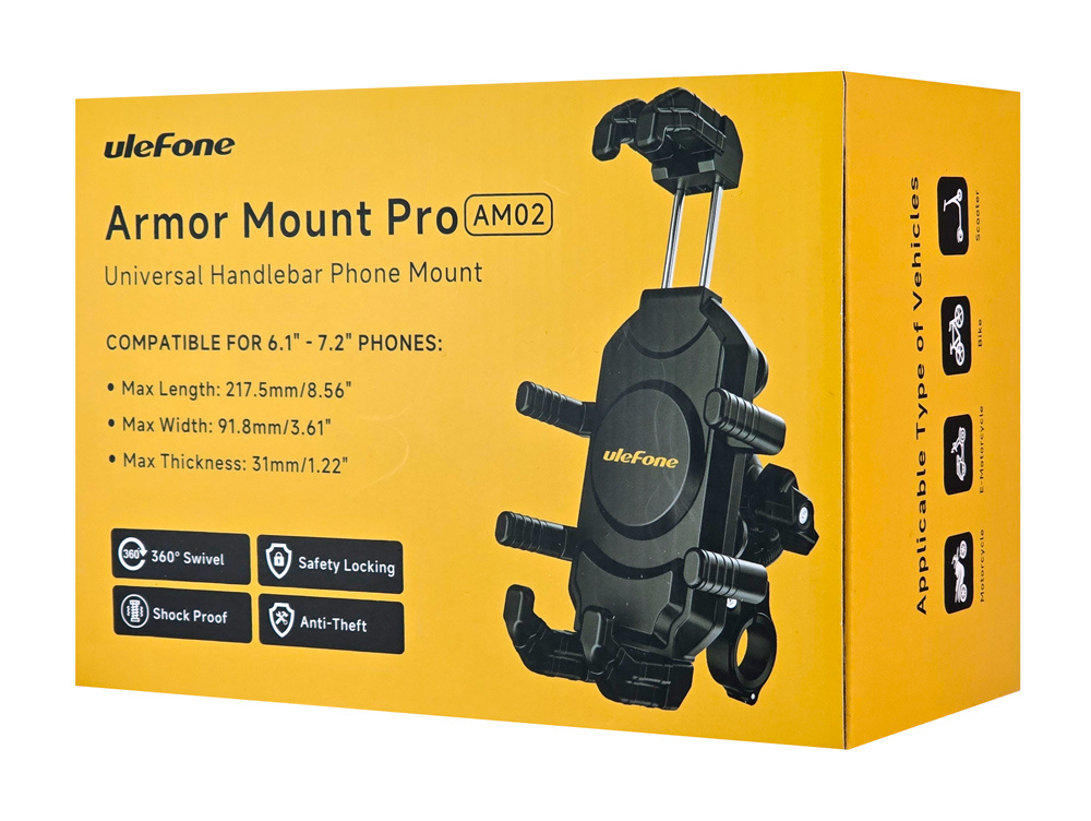 ULEFONE βάση ποδηλάτου για smartphone Armor Mount Pro AM02, μαύρη - Image 6