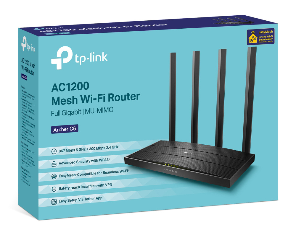 TP-LINK router Archer C6, Wi-Fi 1200Mbps AC1200, MU-MIMO, V6.0 - Image 8