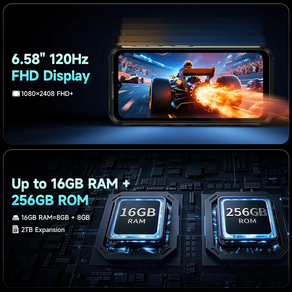 ULEFONE smartphone Armor 22 Pro, 6.58", 8/256GB, 6600mAh, IP68/IP69K/MIL-STD-810H, μαύρο - Image 6