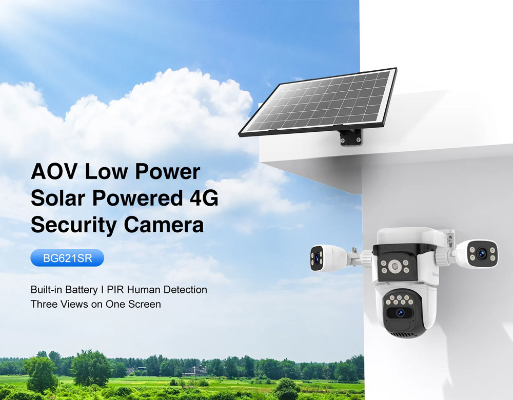 VSTARCAM smart ηλιακή κάμερα BG621SR, triple lens, 2MP, 4G, SD, PTZ, IP66 - Image 2