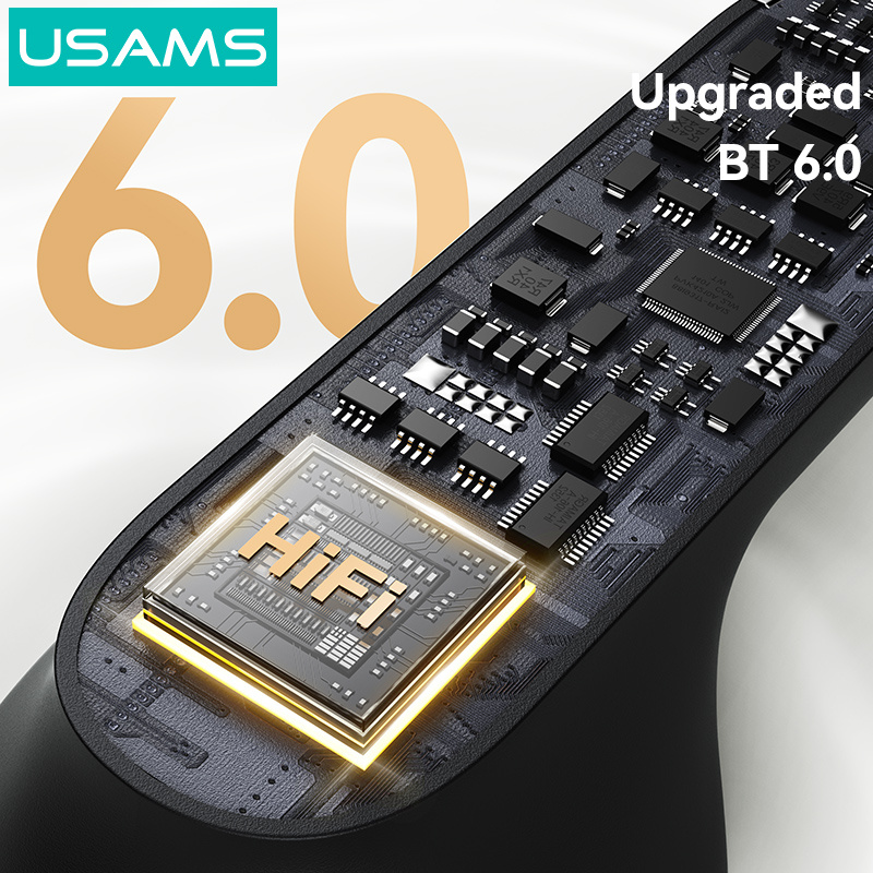USAMS earphones με θήκη φόρτισης E05, True Wireless, BT 6.0, μαύρα - Image 4