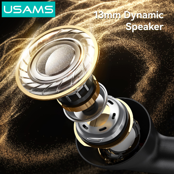 Alternative view of USAMS earphones με θήκη φόρτισης E05, True Wireless, BT 6.0, λευκό