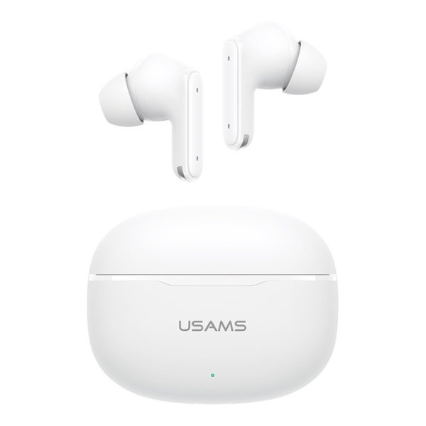 USAMS earphones με θήκη φόρτισης E05, True Wireless, BT 6.0, λευκό