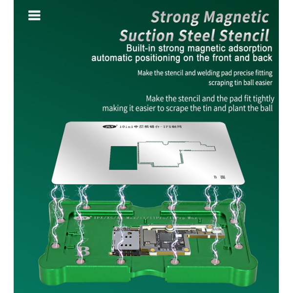 Alternative view of JLY βάση επισκευής motherboard BST-1023APLUS για iPhone, με BGA stencils