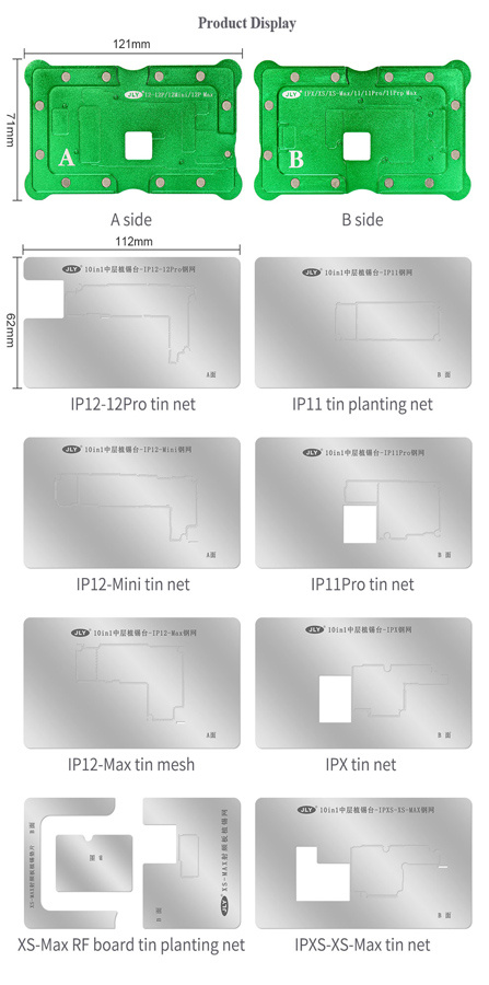 JLY βάση επισκευής motherboard BST-1023APLUS για iPhone, με BGA stencils - Image 4