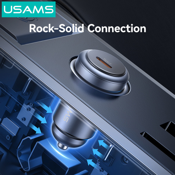 Alternative view of USAMS φορτιστής αυτοκινήτου CC321, USB-C, 30W, γκρι