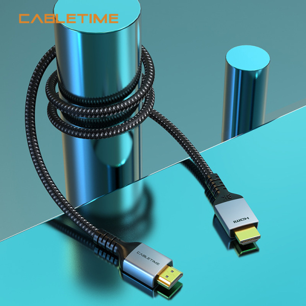 Alternative view of CABLETIME καλώδιο HDMI 2.1 CT-HD8K, 8K/60Hz, 48Gbps, 28AWG, 2m, μαύρο