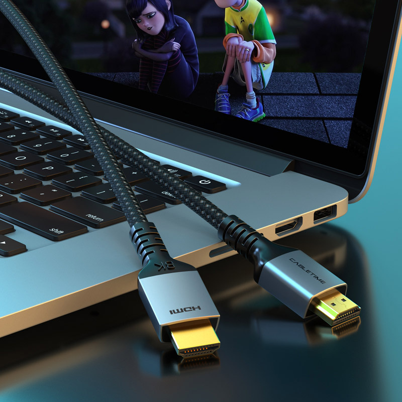 CABLETIME καλώδιο HDMI 2.1 CT-HD8K, 8K/60Hz, 48Gbps, 28AWG, 2m, μαύρο - Image 3