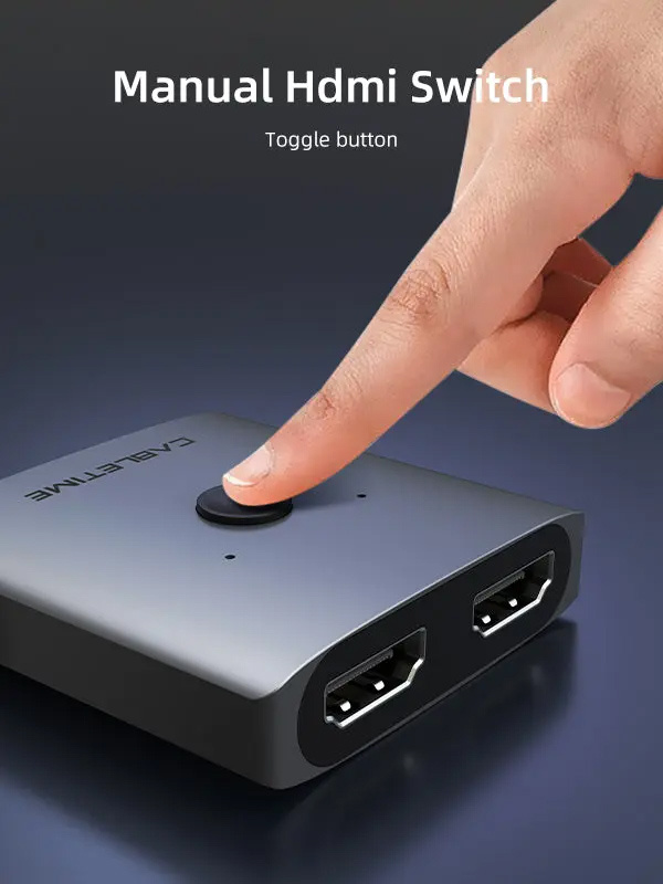 CABLETIME HDMI switch CT-HS4K-2G, 2 σε 1, 4K/60Hz, bidirectional, γκρι - Image 2