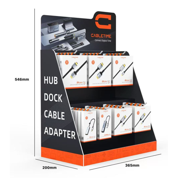 Alternative view of CABLETIME stand προβολής CT-STAND-SMALL με γάντζους, 36.5 x 20 x 54.6cm