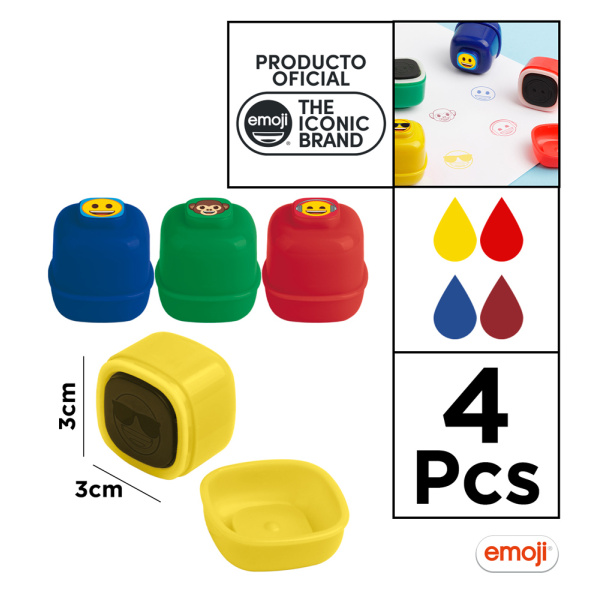 Alternative view of EMOJI παιδικές σφραγίδες EM24001, 4x σχέδια/χρώματα
