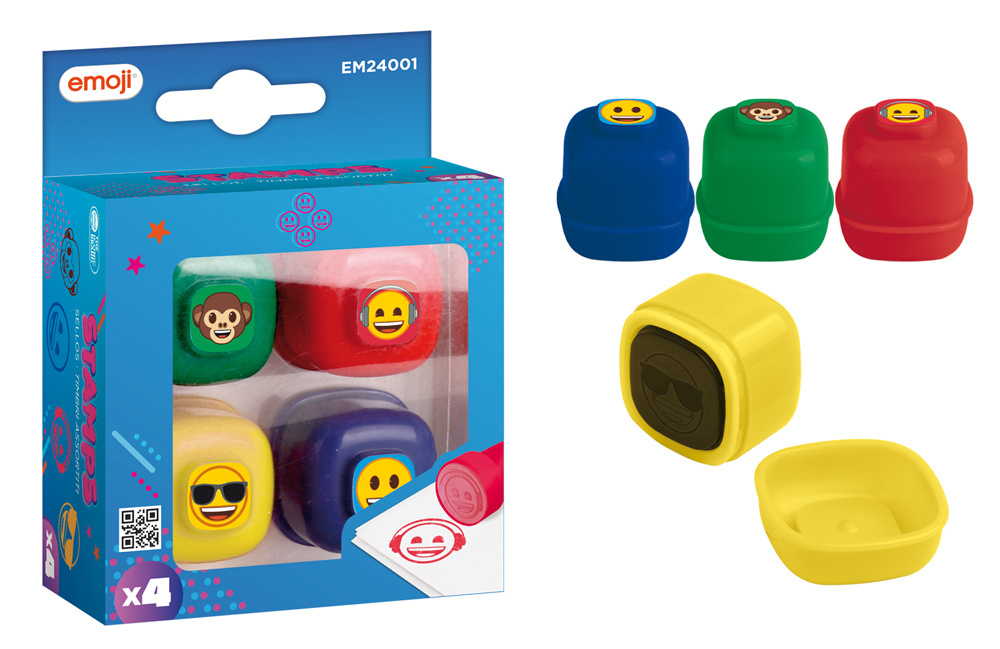EMOJI παιδικές σφραγίδες EM24001, 4x σχέδια/χρώματα