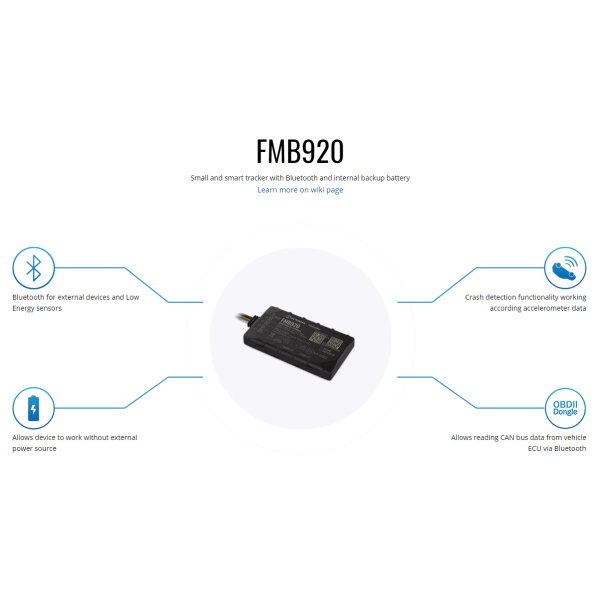 Alternative view of TELTONIKA GPS Tracker αυτοκινήτου FMB920AE5M01, GSM/GPRS/GNSS, Bluetooth
