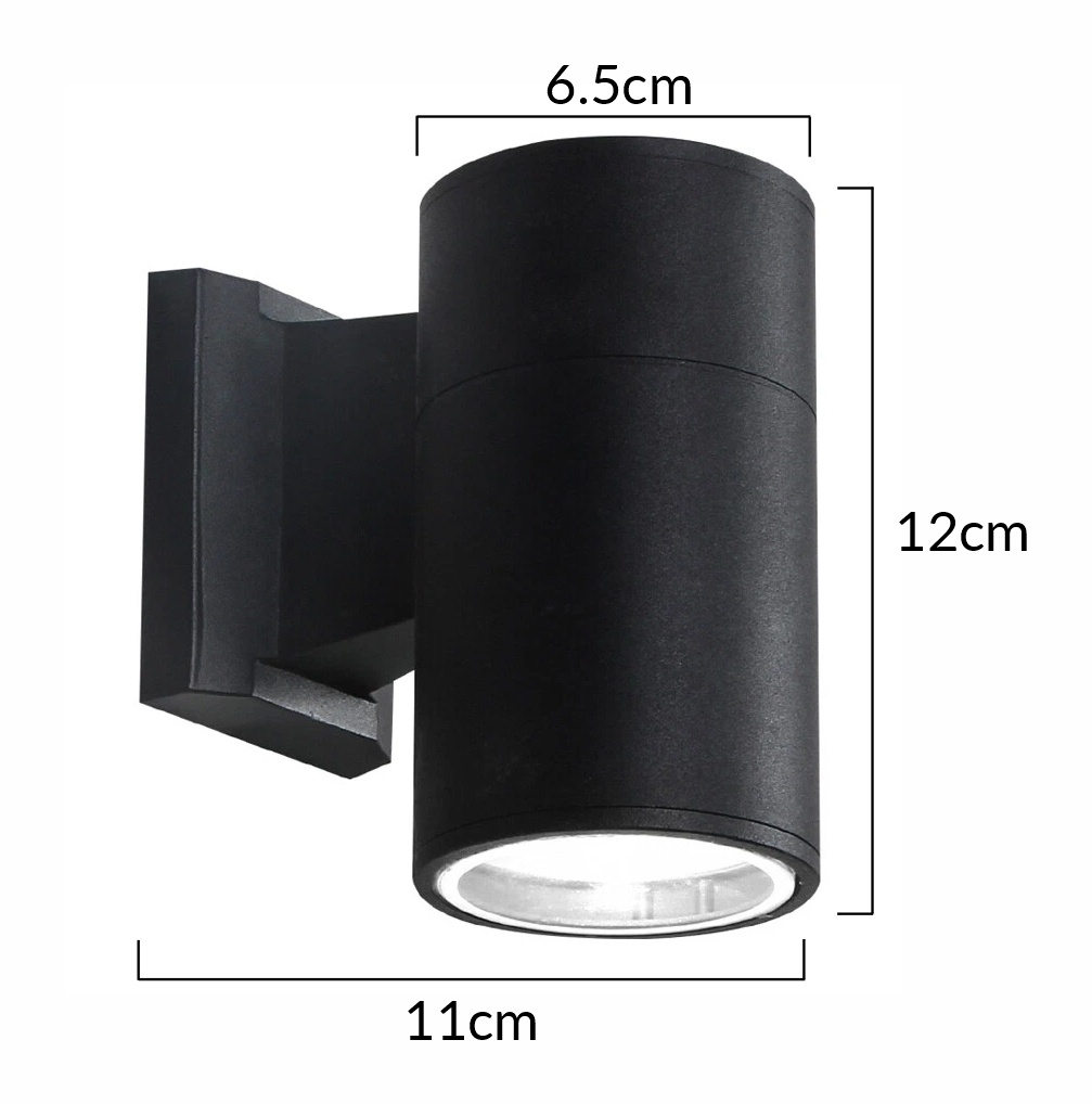POWERTECH φωτιστικό τοίχου HLL-0189 για GU10 λάμπα, μεταλλικό, IP65, μαύρο - Image 5