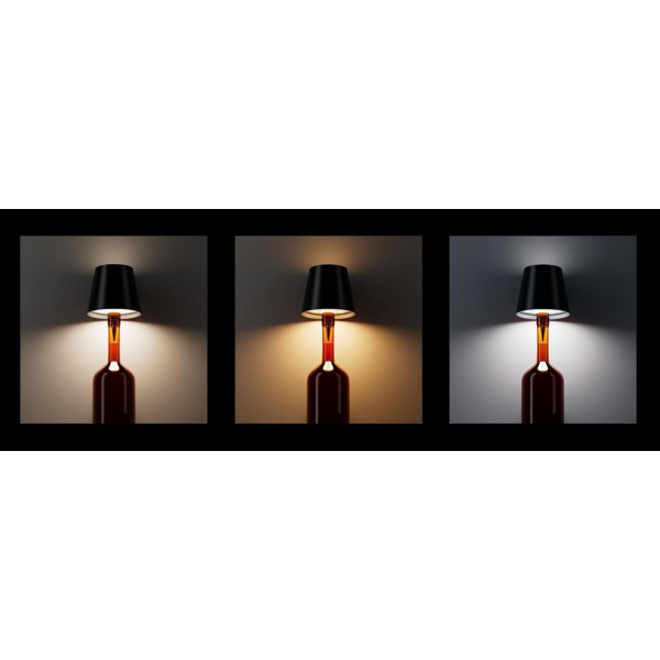Alternative view of POWERTECH LED φωτιστικό για μπουκάλι HLL-0198, ρυθμιζόμενο, επαναφορτιζόμενο, λευκό