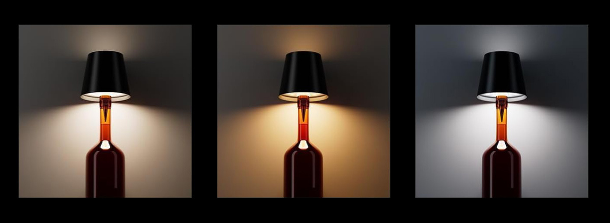 POWERTECH LED φωτιστικό για μπουκάλι HLL-0198, ρυθμιζόμενο, επαναφορτιζόμενο, λευκό - Image 2