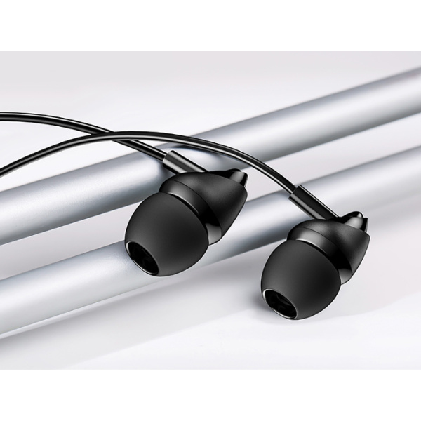 Alternative view of USAMS earphones με μικρόφωνο EP-39, 3.5mm σύνδεση, Φ10mm, 1.2m, μαύρα