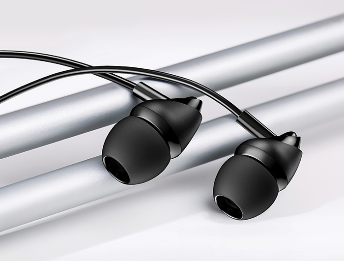 USAMS earphones με μικρόφωνο EP-39, 3.5mm σύνδεση, Φ10mm, 1.2m, μαύρα - Image 2