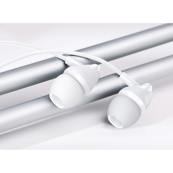 Alternative view of USAMS earphones με μικρόφωνο EP-39, 3.5mm σύνδεση, Φ10mm, 1.2m, λευκά
