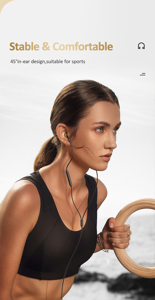 USAMS earphones με μικρόφωνο US-SJ482, USB-C σύνδεση, Φ10mm, 1.2m, μαύρα - Image 3