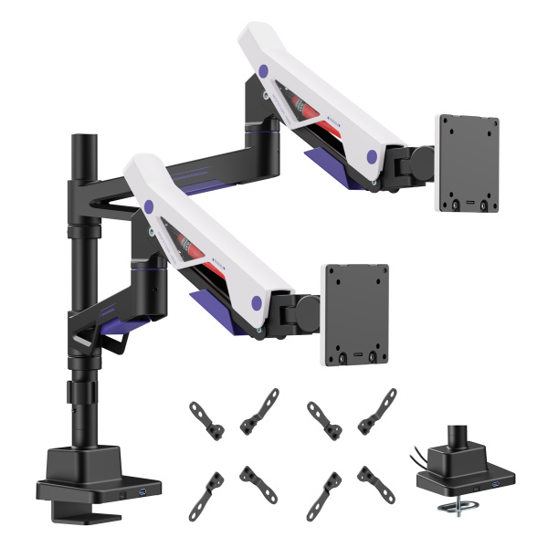 BRATECK gaming βάση γραφείου για 2x οθόνες LDT95-C024UCP, 24-57", έως 27kg, heavy duty