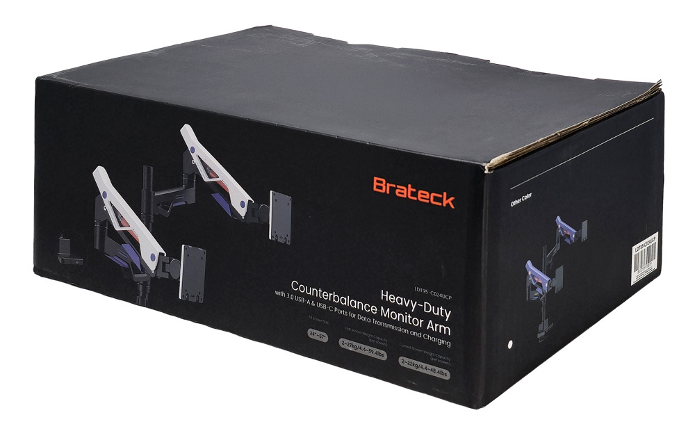 BRATECK gaming βάση γραφείου για 2x οθόνες LDT95-C024UCP, 24-57", έως 27kg, heavy duty - Image 8