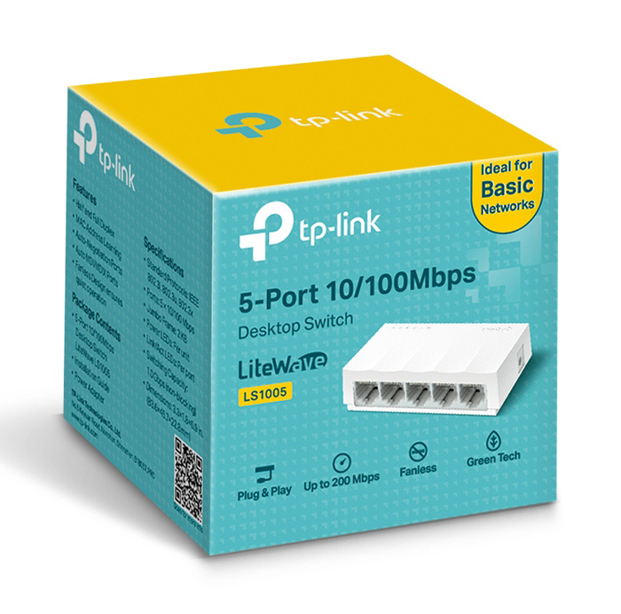 TP-LINK desktop switch LiteWave LS1005, 5-port 10/100Mbps, Ver 1.0 - Image 5