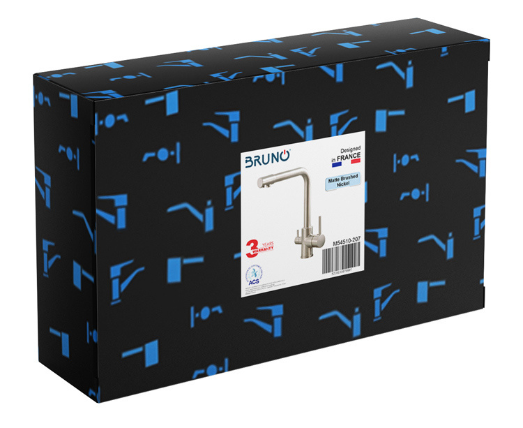 BRUNO μπαταρία πάγκου κουζίνας M54510-207, τρίοδη, αναμεικτική, ασημί - Image 8