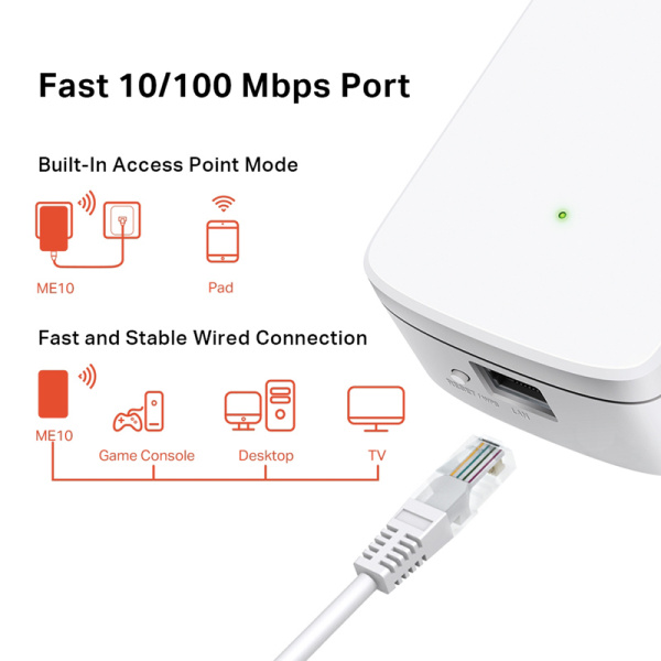 Alternative view of MERCUSYS Wi-Fi range extender ME10, 300Mbps, Ver. 1.0