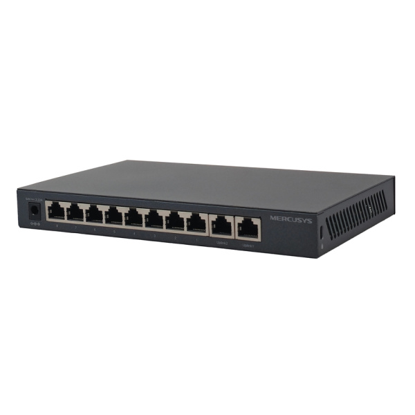 Alternative view of MERCUSYS Desktop Switch MS110GMP, 8x 10/100/1000Mbps PoE+, 2x Gigabit, Ver. 1.0