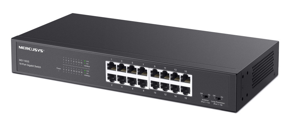 MERCUSYS desktop/rackmount switch MS116GS, 16x Gigabit θύρες, V1.0 - Image 6