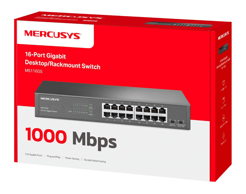MERCUSYS desktop/rackmount switch MS116GS, 16x Gigabit θύρες, V1.0 - Image 8