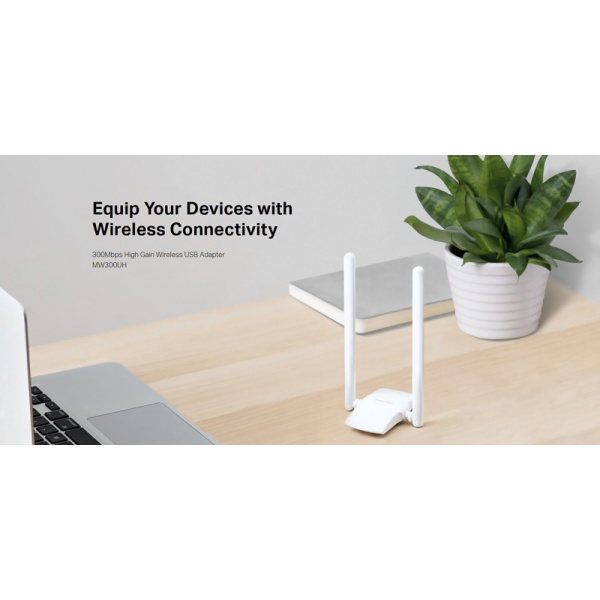 Alternative view of MERCUSYS ασύρματος USB αντάπτορας δικτύου MW300UH, 300Mbps, Ver. 1