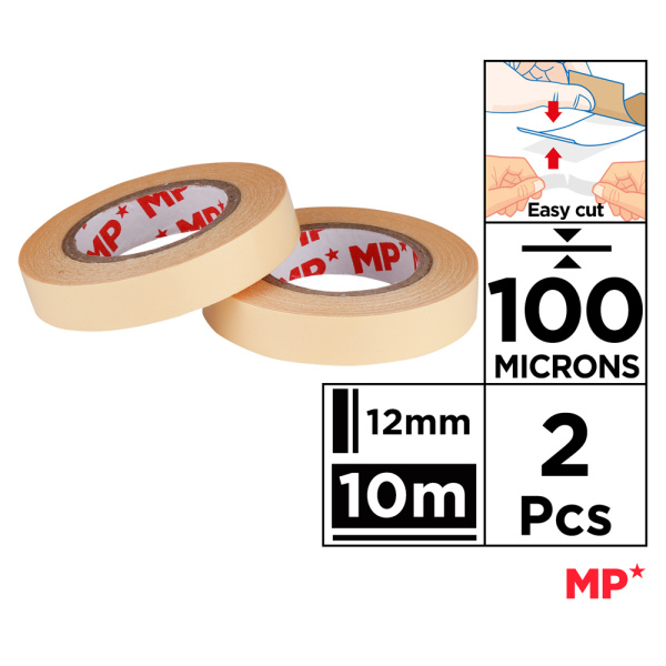 Alternative view of MP κολλητική ταινία διπλής όψεως PA512-01, 12mm, 10m, μπεζ, 2τμχ