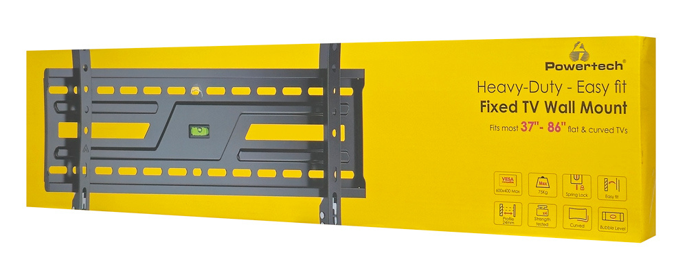 POWERTECH επιτοίχια βάση τηλεόρασης PT-1371, 37-86", έως 75kg, fixed - Image 8