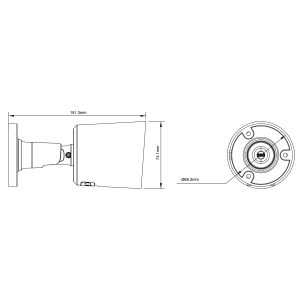 Alternative view of POWERTECH υβριδική κάμερα CCTV PT-1583 με μικρόφωνο & Full Color λειτουργία, 5MP, 2.8mm, IP67