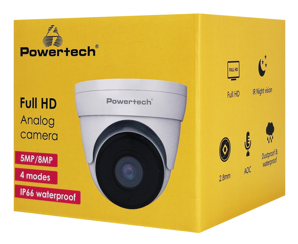POWERTECH υβριδική κάμερα CCTV PT-1589 με μικρόφωνο & υπέρυθρα, 8MP, 2.8mm, IP66 - Image 4