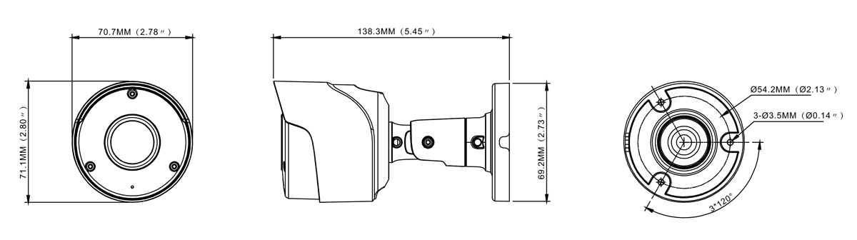 POWERTECH υβριδική κάμερα CCTV PT-1590 με μικρόφωνο & υπέρυθρα, 8MP, 2.8mm, IP66 - Image 2