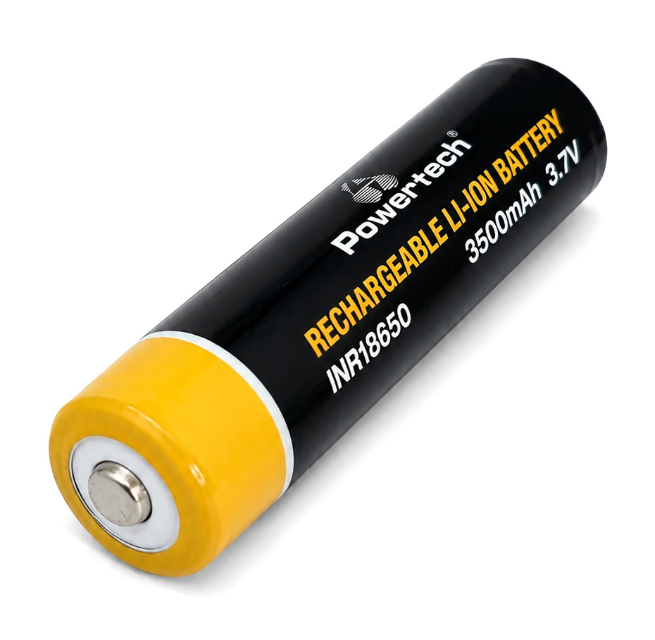 POWERTECH επαναφορτιζόμενη μπαταρία Li-ion INR18650 PT-1615, 3500mAh, 3.7V, button top, 1τμχ - Image 2
