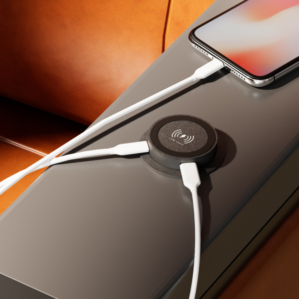 Alternative view of POWERTECH ασύρματος φορτιστής PTL-025 με USB & USB-C θύρες, 15W/30W, μαύρος